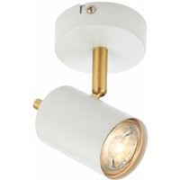 Endon 59931 Gull Matt White and Satin Brushed Brass Single Spotlight