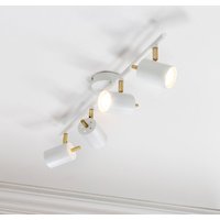 Endon 59933 Gull Matt White and Satin Brushed Brass Bar Spotlight