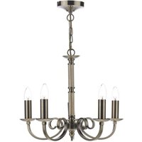 Dar MUR0575 Murray 5 Light Antique Brass Ceiling Pendant