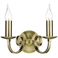 Dar MUR0975 Murray 2 Light Antique Brass Wall Light