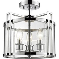 Diyas IL31080 Eaton 3 Light Ceiling Lantern in Polished Chrome