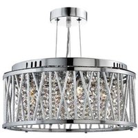 Searchlight 8333-3CC Elise 3 Light Ceiling Pendant Light In Chrome With Crystal Droplets