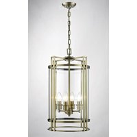 Diyas IL31093 Eaton 4 Light Ceiling Pendant Light in Antique Brass