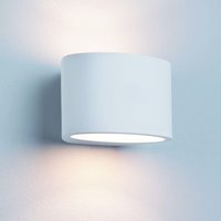 Searchlight 8721 Gypsum 1 Light Oval Wall Light In Plaster Which Is Paintable