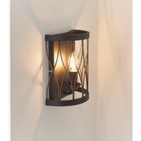 Endon 61499 Heston Single Wall Light in Matt Black and Rustc Bronze Finish