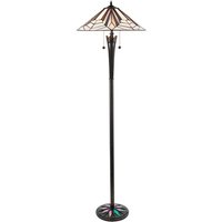 Interiors 1900 63934 Astoria Tiffany 2 Light Floor Light With Shade