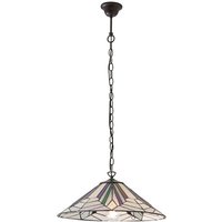 Interiors 1900 63938 Astoria Tiffany Large 1 Light Ceiling Pendant Light With Shade