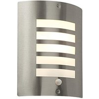 Saxby ST031FPIR Bianco PIR Wall Light in Brushed Stainless Steel