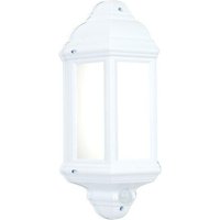Saxby 54554 Halbury LED PIR Outdoor Wall Light in Matt White