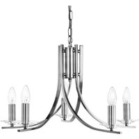 Searchlight 4165-5SS Ascona 5 Light Multi Arm Ceiling Light Silver