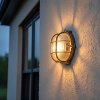 Firstlight 6806AC Turin Round Bulkhead Wall Light In Antique Copper Finish