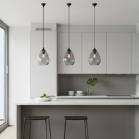 Firstlight 6848SM Soho Ceiling Pendant Light In Matt Black with Smoked Decorative Glass