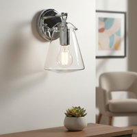 Firstlight 6855CH Milos Wall Light In Chrome with Clear Glass