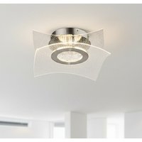 Firstlight 6880BS Trinity LED Flush Ceiling Light In Brushed Steel With Decorative Acrylic Panel