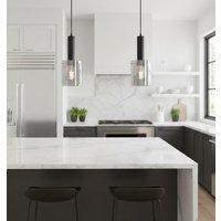 Firstlight 6935BK Phase Ceiling Pendant Light In Black Finish With Smoked Glass