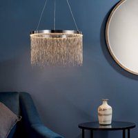 Endon 73768 Zelma One Light LED Ceiling Pendant Light In Chrome Plate And Silver Effect Chain
