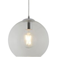 Searchlight 1621CL Balls One Light Celing Pendant In Chrome And Clear Glass - Width: 250mm