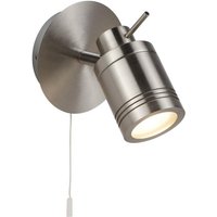 Searchlight 6601SS Samson One Light Wall Spotlight In Satin Silver