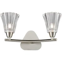 Franklite FL2376-2 Two Light Wall Light In Satin Nickel With Clear Glass Shades