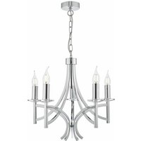 Dar LYO0550 Lyon 5 Light Ceiling Pendant In Polished Chrome