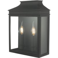 Dar VAP5022 Vapour 2 Light Outdoor Wall Light In Black And Glass