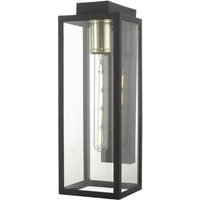 Dar NAX1522 Naxos Outdoor Wall Light In Black And Glass