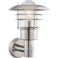 Endon 74702 Dexter 1 Light Outdoor Wall Light In Polished Stainless Steel With PIR