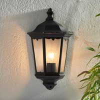 Burford 1 Light Outside Wall Light In Matt Black With Clear Glass 76547