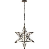 Dar ILA8675 Ilario 1 Light Star Ceiling Pendant Light In Antique Brass - Dia: 420mm