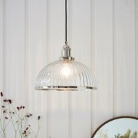 Endon 76713 Hansen 1 Light Ceiling Pendant In Bright Nickel Plate