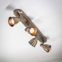 Endon 76280 Westbury 4 Light Ceiling Spotlight In Antique Brass Plate