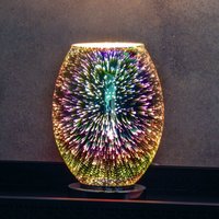 Endon 74940 Stellar 1 Light Touch Table Lamp In Chrome Plate And Holographic Glass