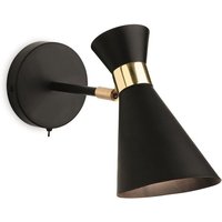 Firstlight 7679BK Ohio 1 Light Wall Light In Black With Brass