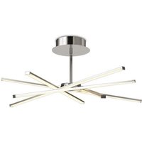 M5918 Star LED Semi Flush Ceiling Light In Silver And Chrome