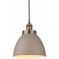 Endon 76328 Franklin 1 Light Ceiling Pendant In Satin Taupe - Dia: 235mm