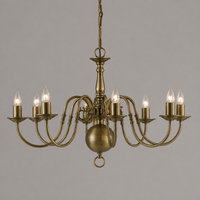 Impex Traditional Flemish 8 Light Ceiling Light Chandelier Antique Brass