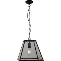 Searchlight 4661BK Lantern 1 Light Ceiling Pendant Light In Black