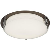 Searchlight 4911-30BR Edinburgh Flush Ceiling Light In Brown And Clear Glass