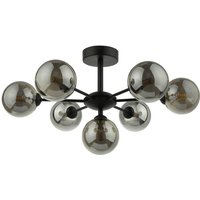 Dar Lighting COH3422-01 Cohen 7 Light Semi Flush In Matt Black With Smoked Glass