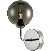 Dar Lighting FEY0750-01 Feya 1 Light Wall Light In Polished Chrome With Smoked Glass