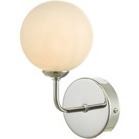 Dar Lighting FEY0750-02 Feya 1 Light Wall Light In Polished Chrome With Opal Glass