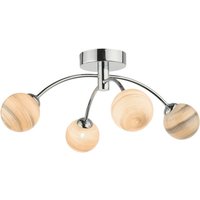 Dar Lighting IZZ0450-07 Izzy 4 Light Semi Flush In Polished Chrome With Swirl Glass