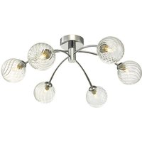 Dar Lighting IZZ0650-03 Izzy 6 Light Semi Flush In Polished Chrome With Twisted Glass