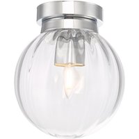 Dar Lighting KAV0150 Kavi Bathroom Flush Ceiling Light In Polished Chrome With Clear Glass IP44