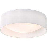 Dar Lighting NYS502 Nysa 2 Light Flush Ceiling Light With White Faux Silk Shade 40cm