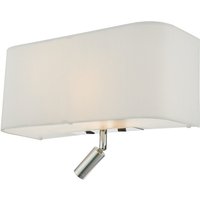 Dar Lighting RON712L Ronda 3 Light Wall Light With Ivory Shade And LED Reading Light