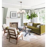 Franklite Barolo 5 Light Ceiling Light In Satin Nickel With Off White Shades FL2494-5