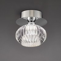 Franklite CF5749 Tizzy 1 Light Flush Ceiling Light In Chrome With Clear Modern Effect Glass
