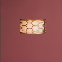 Dar EPS0712 Epstein 1 Light Wall Light In Gold With Ivory Linen Shade