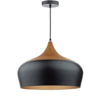 Dar GAU8622 Gaucho Large Black Single Ceiling Pendant Light